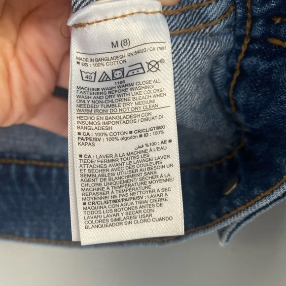 Old Navy Non-Stretch Jean Trucker Jacket Boy Size Medium (8) Medium Wash Cotton - Picture 5 of 8